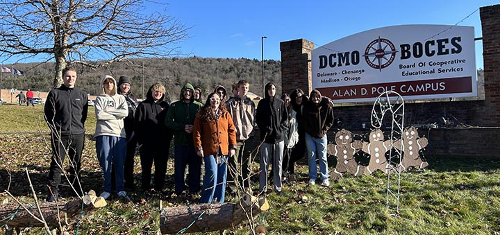 DCMO BOCES students design and install holiday display